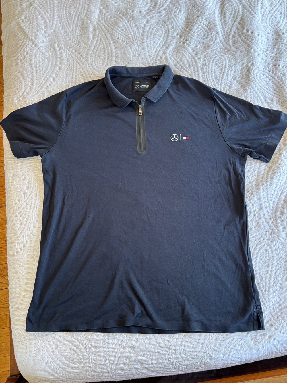 Formula One Mercedes AMG Petronas x Tommy Hilfiger Navy Polo Size XL 100% Cotton